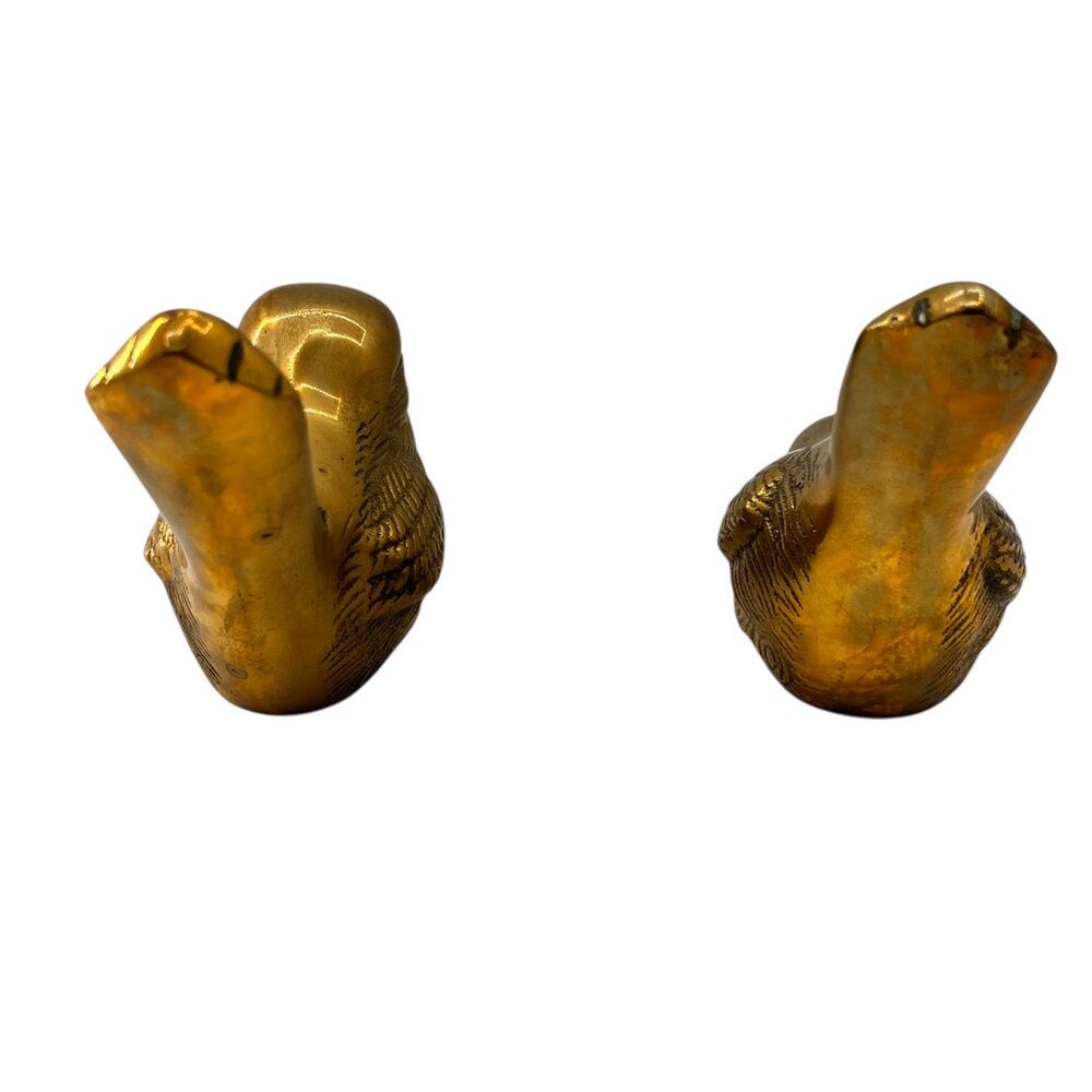 Vintage Brass Set of 2 Birds Home Decor Small Farmhouse Rustic Traditional - Picture 7 of 8